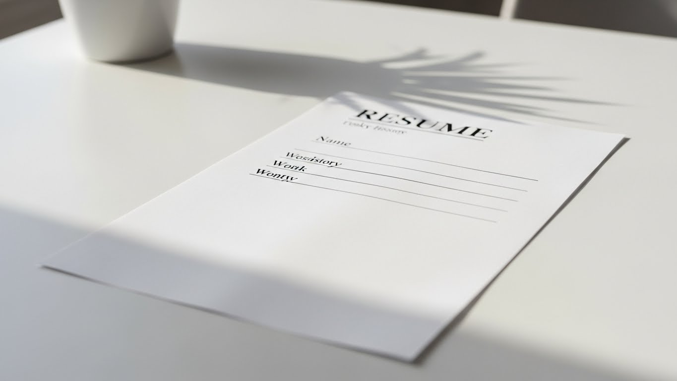 ブランクの履歴書と再就職活動を象徴するイメージ